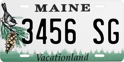 ME license plate 3456SG