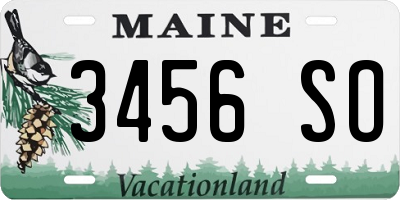 ME license plate 3456SO