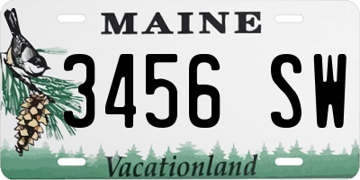 ME license plate 3456SW