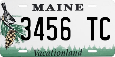 ME license plate 3456TC