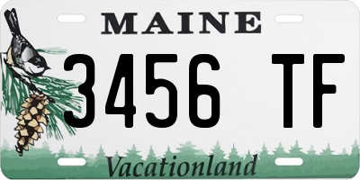 ME license plate 3456TF