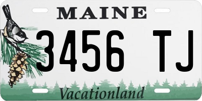 ME license plate 3456TJ