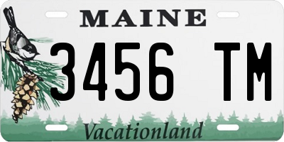 ME license plate 3456TM