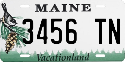 ME license plate 3456TN