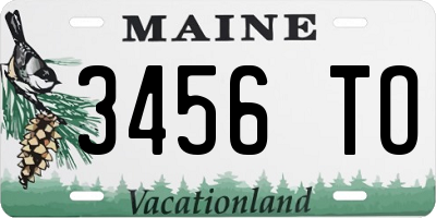 ME license plate 3456TO