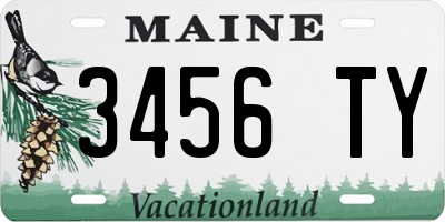 ME license plate 3456TY