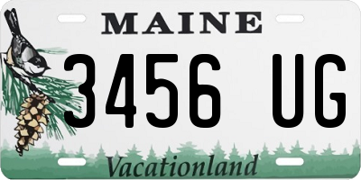 ME license plate 3456UG