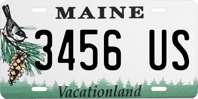 ME license plate 3456US