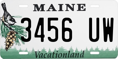 ME license plate 3456UW