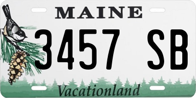 ME license plate 3457SB
