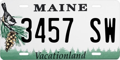 ME license plate 3457SW