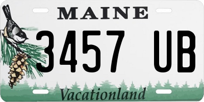ME license plate 3457UB