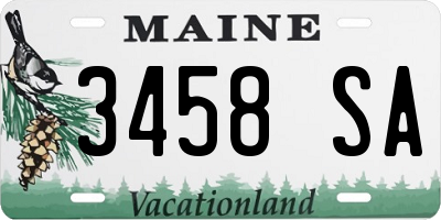 ME license plate 3458SA