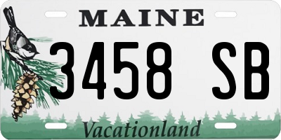 ME license plate 3458SB