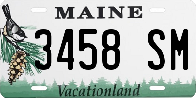 ME license plate 3458SM