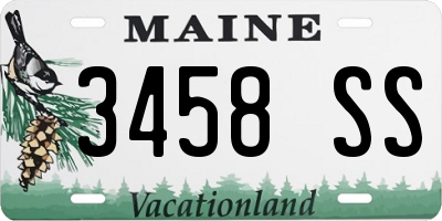 ME license plate 3458SS