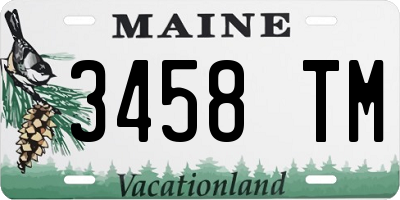 ME license plate 3458TM