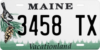 ME license plate 3458TX