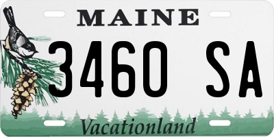 ME license plate 3460SA