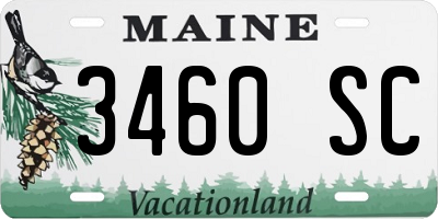 ME license plate 3460SC