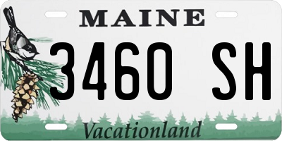 ME license plate 3460SH