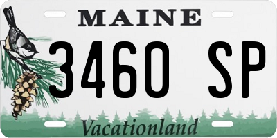 ME license plate 3460SP