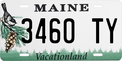 ME license plate 3460TY