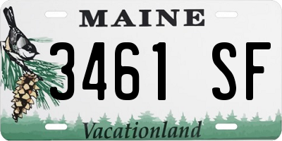 ME license plate 3461SF