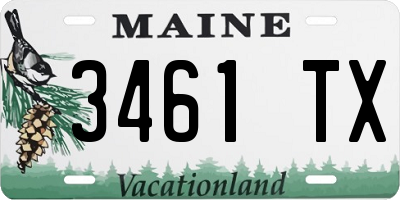 ME license plate 3461TX