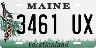 ME license plate 3461UX
