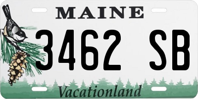 ME license plate 3462SB