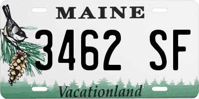 ME license plate 3462SF