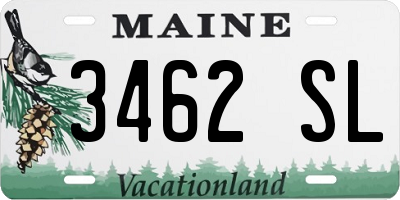 ME license plate 3462SL