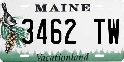 ME license plate 3462TW