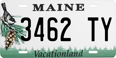 ME license plate 3462TY