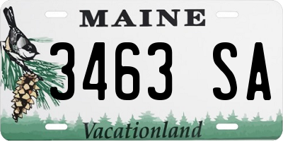 ME license plate 3463SA