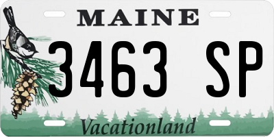 ME license plate 3463SP