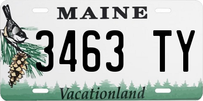 ME license plate 3463TY