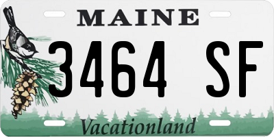 ME license plate 3464SF