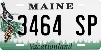 ME license plate 3464SP