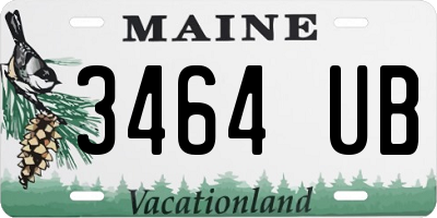 ME license plate 3464UB