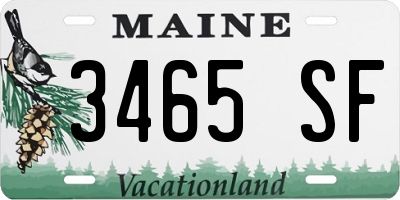 ME license plate 3465SF