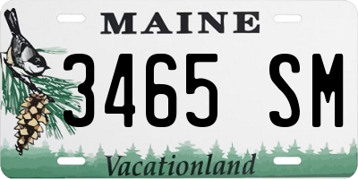 ME license plate 3465SM
