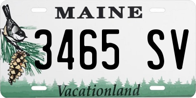 ME license plate 3465SV