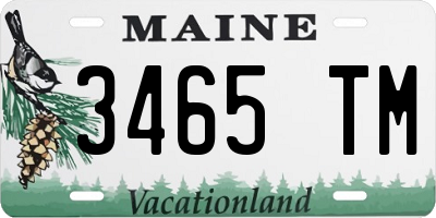 ME license plate 3465TM