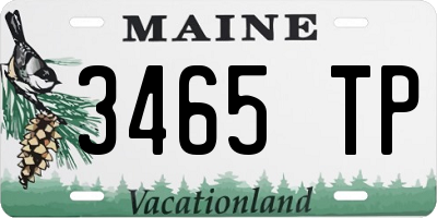 ME license plate 3465TP