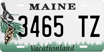 ME license plate 3465TZ