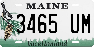 ME license plate 3465UM