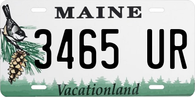 ME license plate 3465UR