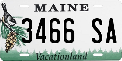 ME license plate 3466SA